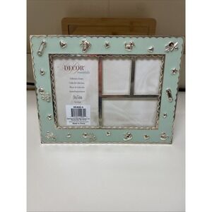 Decor Essentials Enamel Metal Unisex Baby Picture Frame for 4 Photos Standing